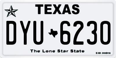 TX license plate DYU6230