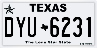 TX license plate DYU6231