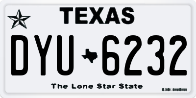 TX license plate DYU6232