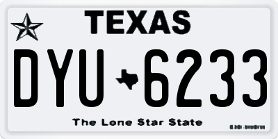 TX license plate DYU6233
