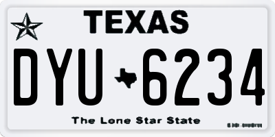 TX license plate DYU6234