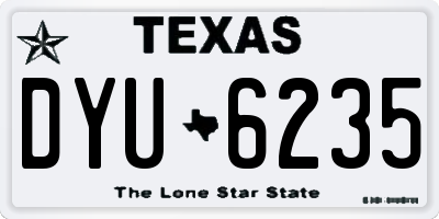 TX license plate DYU6235