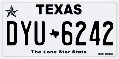 TX license plate DYU6242
