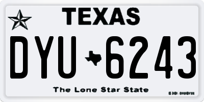 TX license plate DYU6243