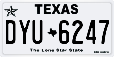 TX license plate DYU6247