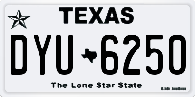 TX license plate DYU6250