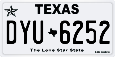 TX license plate DYU6252