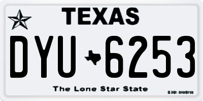 TX license plate DYU6253