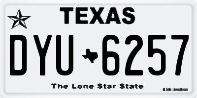 TX license plate DYU6257