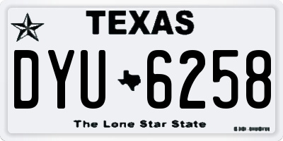TX license plate DYU6258