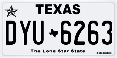 TX license plate DYU6263