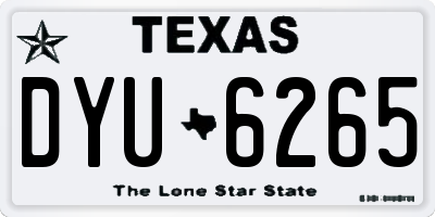TX license plate DYU6265