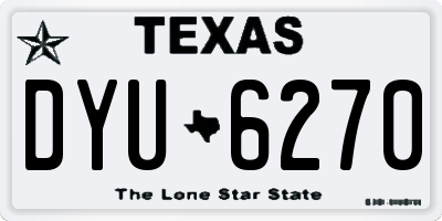 TX license plate DYU6270