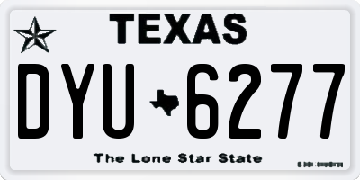 TX license plate DYU6277