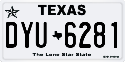 TX license plate DYU6281