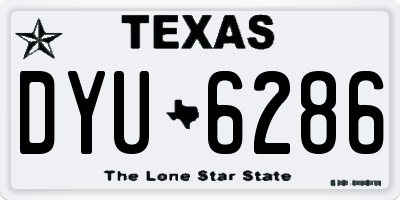TX license plate DYU6286