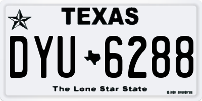 TX license plate DYU6288
