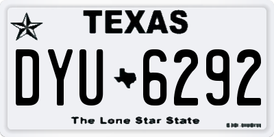 TX license plate DYU6292