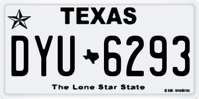 TX license plate DYU6293