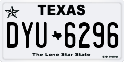 TX license plate DYU6296