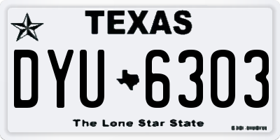 TX license plate DYU6303