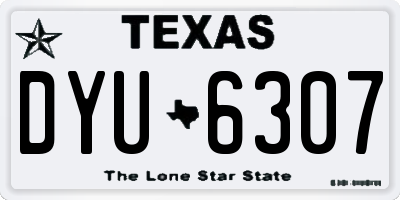 TX license plate DYU6307