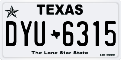 TX license plate DYU6315