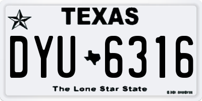 TX license plate DYU6316