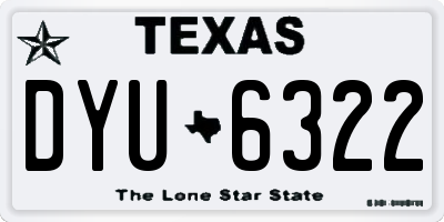 TX license plate DYU6322