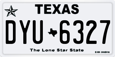 TX license plate DYU6327