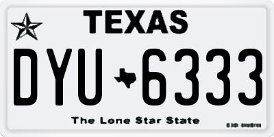TX license plate DYU6333