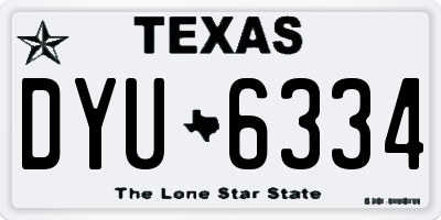 TX license plate DYU6334