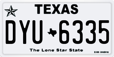 TX license plate DYU6335