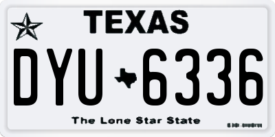 TX license plate DYU6336