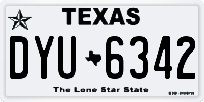 TX license plate DYU6342