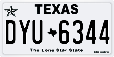 TX license plate DYU6344