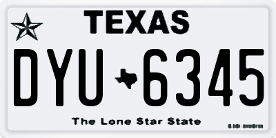 TX license plate DYU6345