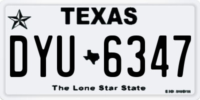 TX license plate DYU6347
