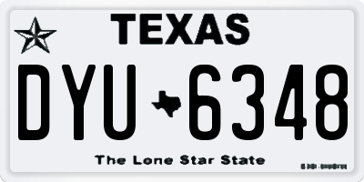 TX license plate DYU6348