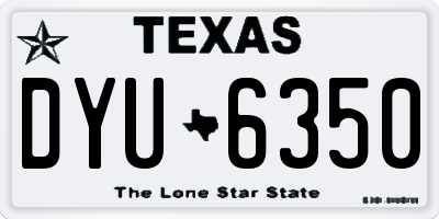 TX license plate DYU6350