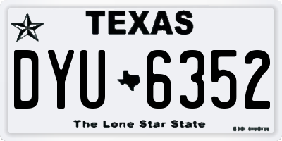 TX license plate DYU6352
