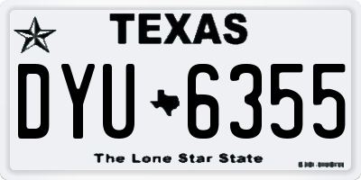 TX license plate DYU6355