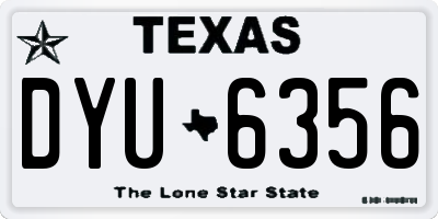 TX license plate DYU6356