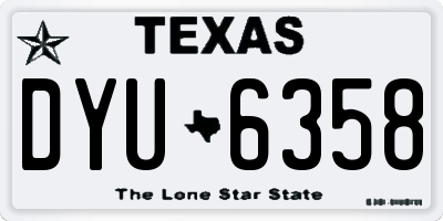 TX license plate DYU6358