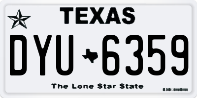 TX license plate DYU6359