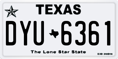 TX license plate DYU6361