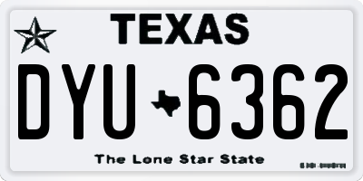 TX license plate DYU6362