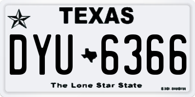 TX license plate DYU6366
