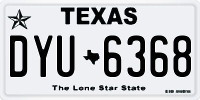 TX license plate DYU6368
