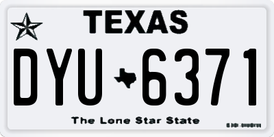 TX license plate DYU6371